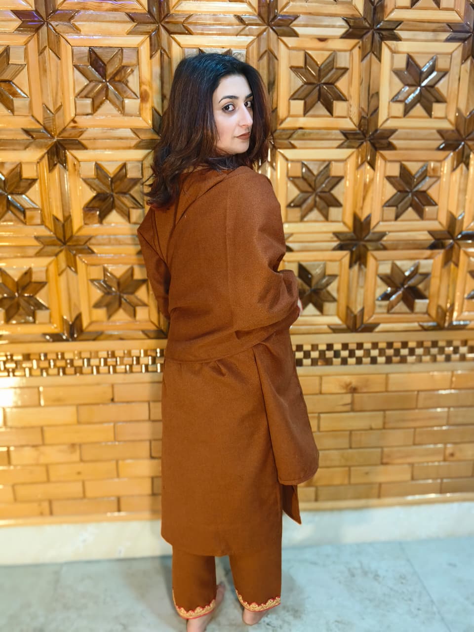 3 Piece Tweed Embroidery Pheren Set