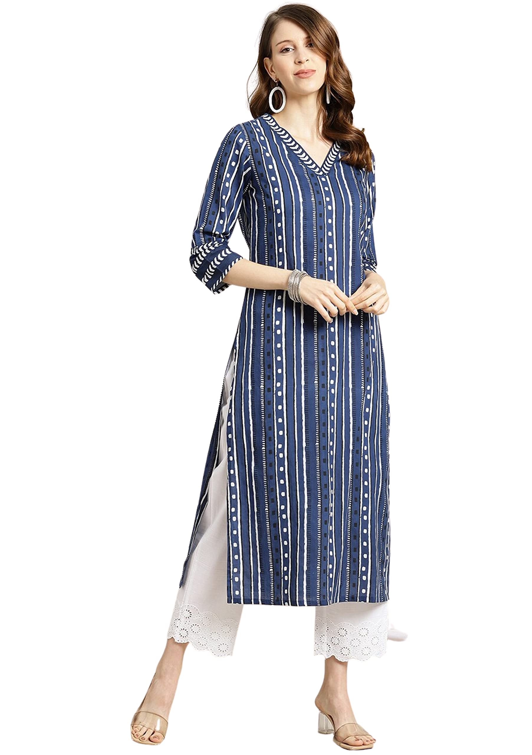 rytras Womens Cotton Straight Fit Printed Kurta
