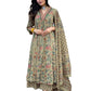 GoSriKi Women's Rayon Viscose Anarkali Printed Kurta with Palazzo & Dupatta
