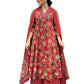 GoSriKi Women's Rayon Viscose Anarkali Printed Kurta with Palazzo & Dupatta