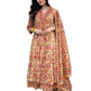 GoSriKi Women's Rayon Viscose Anarkali Printed Kurta with Palazzo & Dupatta