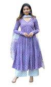 Nermosa Women Printed Anarkali Kurta and Pant Set with Dupatta