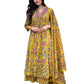 GoSriKi Women's Rayon Viscose Anarkali Printed Kurta with Palazzo & Dupatta