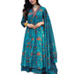 GoSriKi Women's Rayon Viscose Anarkali Printed Kurta with Palazzo & Dupatta