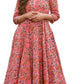 Arayna Women's Cotton Printed Anarkali Kurti with Palazzo Pants Set, Floral