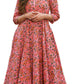 Arayna Women's Cotton Printed Anarkali Kurti with Palazzo Pants Set, Floral