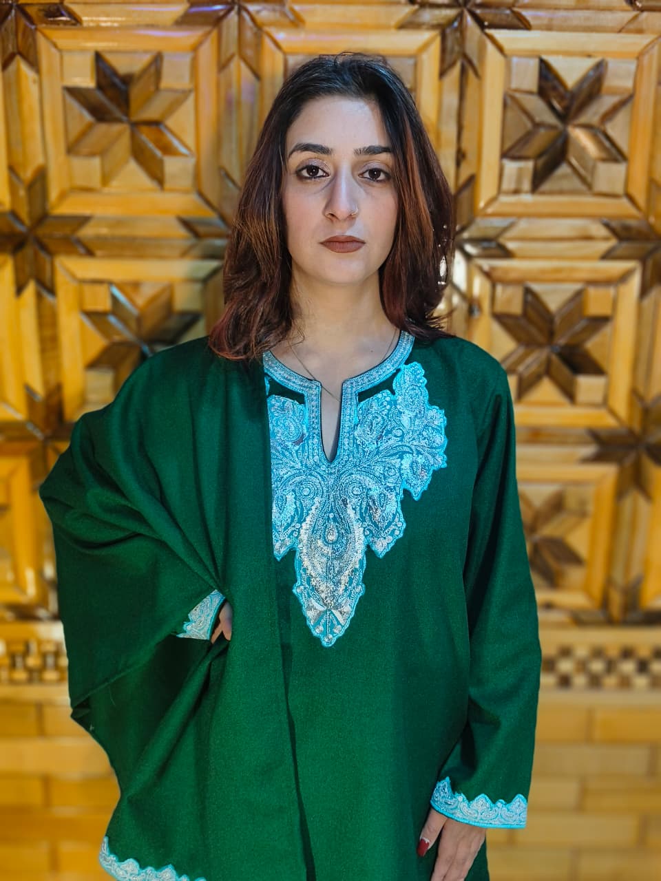 3 Piece Tweed Embroidery Pheren Set